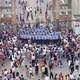 Parents and local residents around No. 3 high school in Zhongxiang, Hubei province.